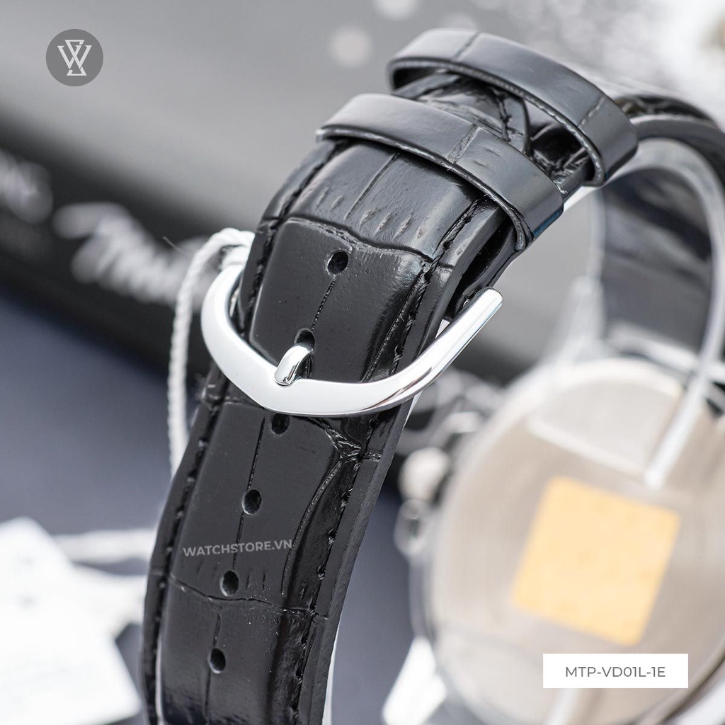 Đồng Hồ Quartz Nam Casio WATCHSTORE MTP-VD01L-1EVUDF Thiết Kế Mặt Kính Khoáng 45mm, Dây da Và Vỏ Thép Không Gỉ
