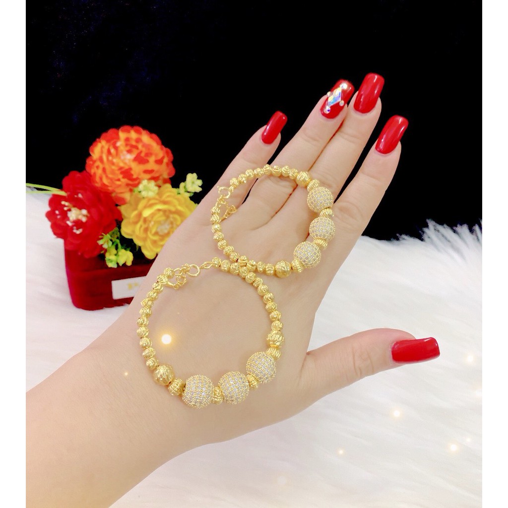 Vòng tay nữ xi dát vàng 18k cao cấp