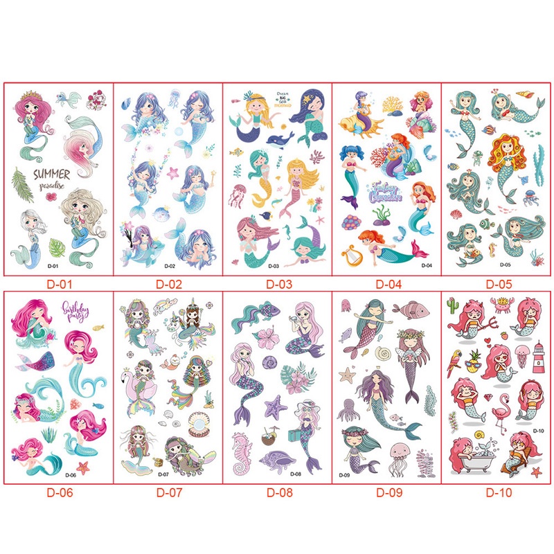 Miếng Dán Hình Xăm Tạm Thời Họa Tiết Động Vật Đáng Yêu Chống Nước Dùng Một Lần Cho Trẻ Em DIY