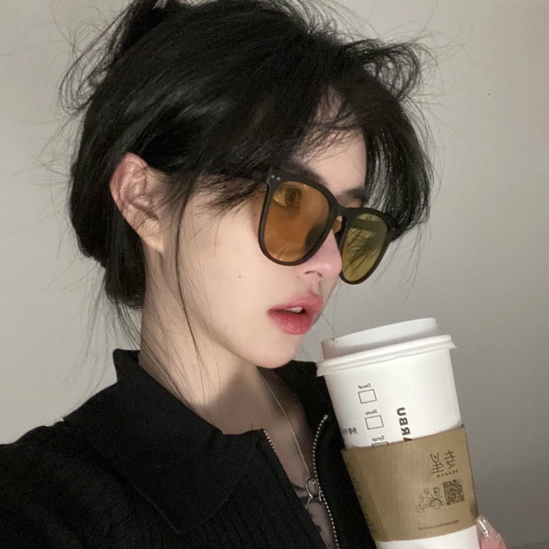 Kính Mát Chống Tia Cực Tím Phong Cách retro Hàn Quốc Cho Nữ