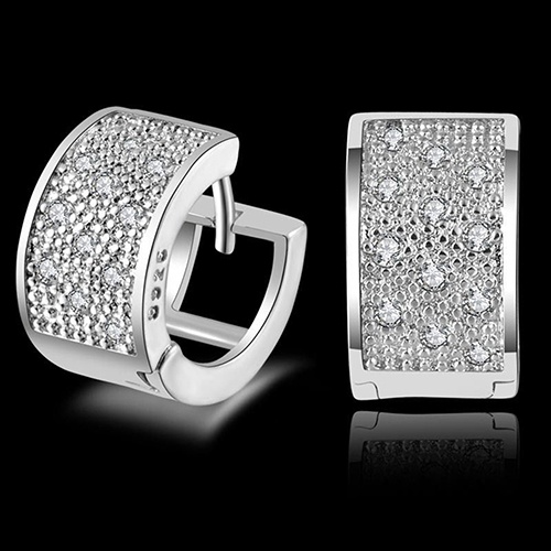 Đôi khuyên tai bạc 925 đính đá thời trang cho nữ