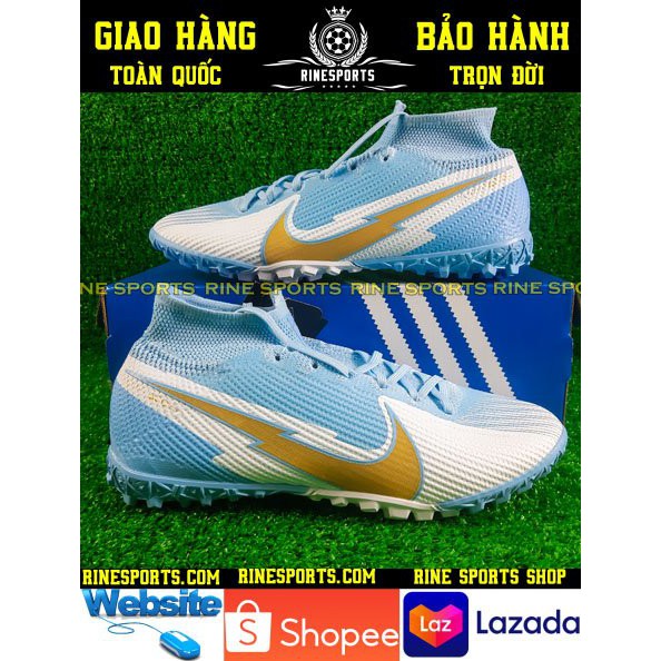 (HÀNG THAILAND) GIÀY BÓNG ĐÁ SÂN CỎ NHÂN TẠO Mercurial Superfly xanh ngọc.TF.CAM KẾT Y HÌNH-CAM KẾT HÀNG