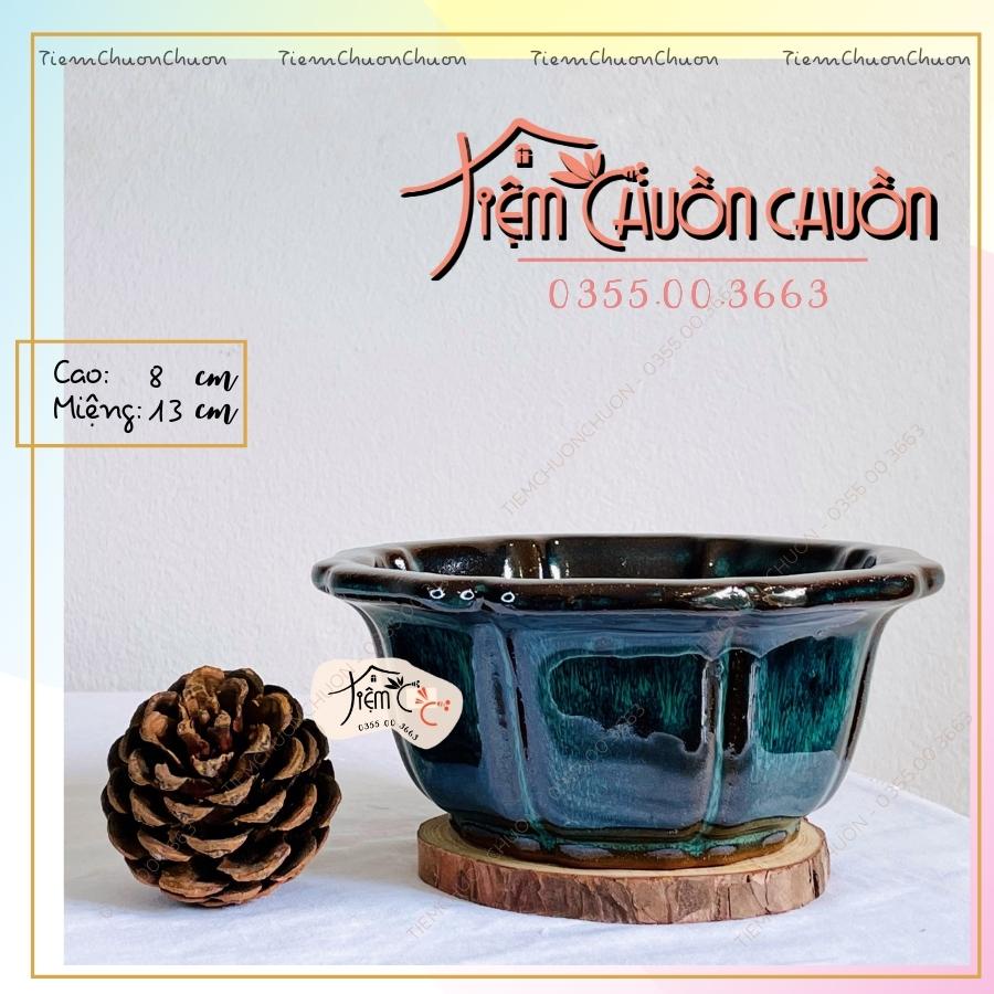 Chậu Đất Nung sứ Men Hỏa Biến Trồng Sen Đá Xương Rồng - Chậu gốm trồng cây tiemchuonchuon, chậu sành Bát Tràng