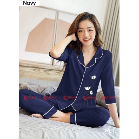 Bộ Pyjama In Hoa Siêu Xinh - Hàng thiết kế