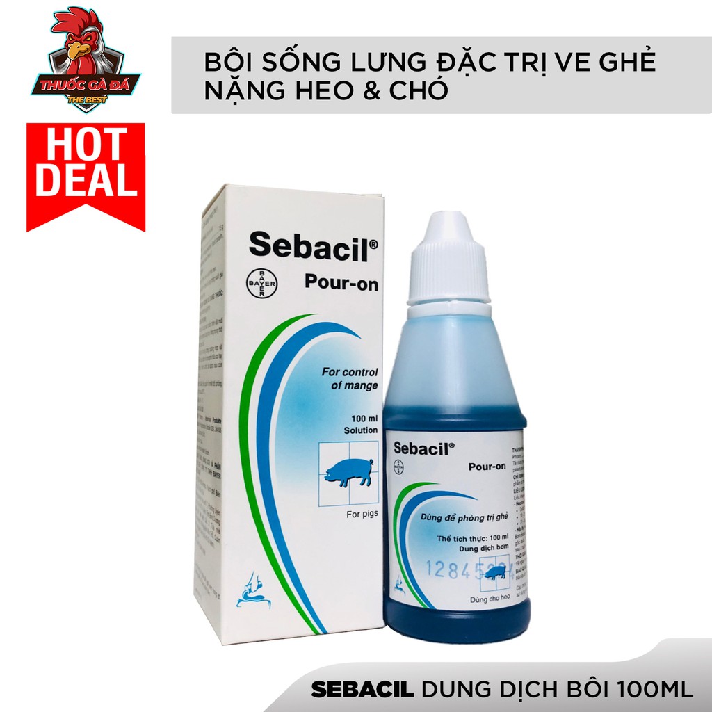 SEBACIL - Hàng date mới - Dung dịch bôi sống lưng diệt ve, ghẻ, bọ chét cho Heo chó mèo