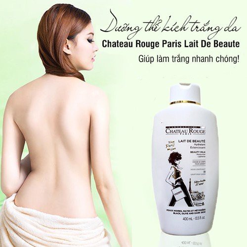 Dưỡng thể trắng Da Body Chateau Rouge Beauty Milk 400ml Mẫu mới