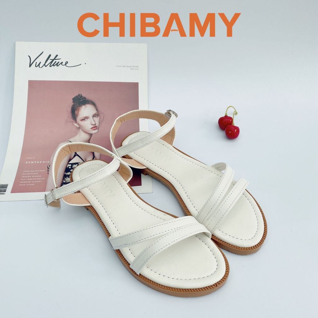 Dép sandal nữ đế bệt CHIBAMY, dép quai hậu 2 quai mảnh mã SD01