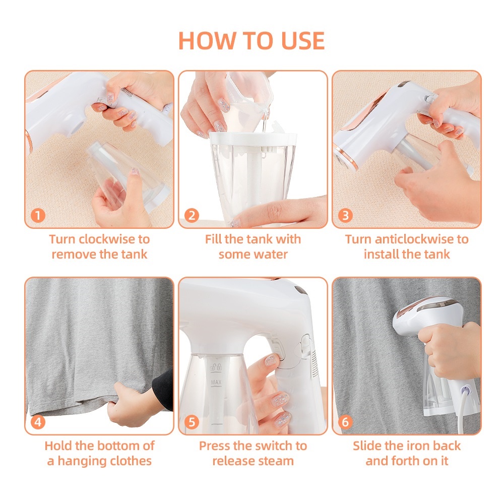 Bàn ủi hơi nước FOREVERLILY thiết kế cầm tay 1600W chất lượng cao