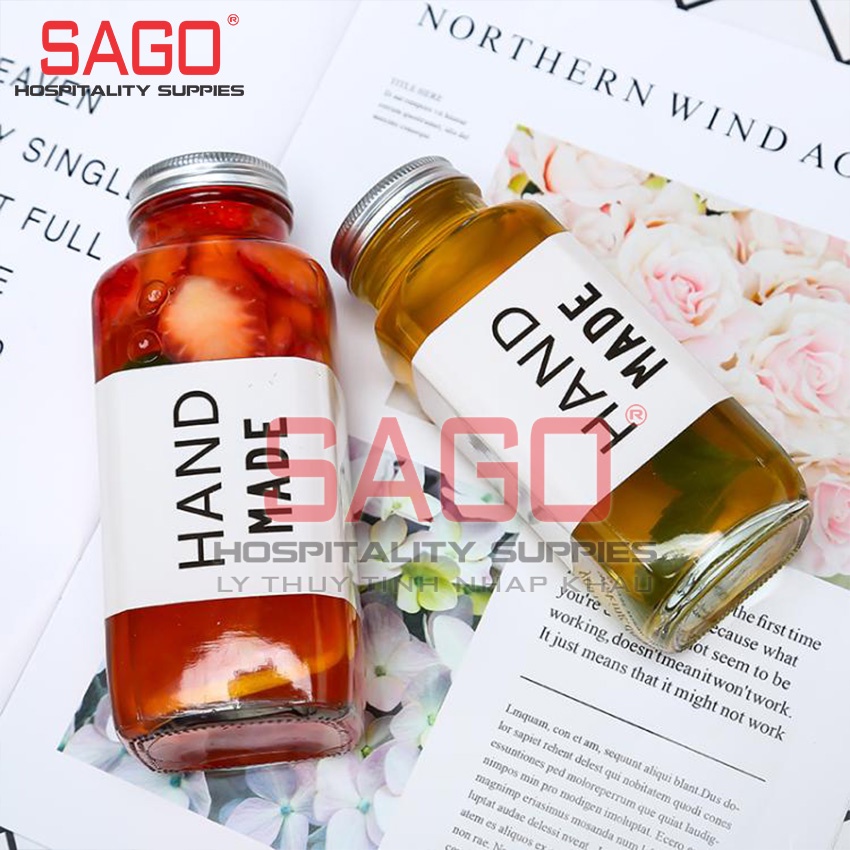 Chai Thủy Tinh Vuông Bát Giác Nắp Nhôm Hoặc Nhựa | Tùy Chọn Dung Tích