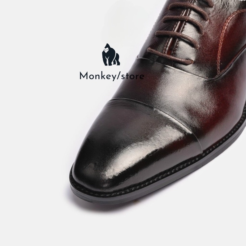 Giày tây nam, Giày oxford brown Da bò patina Đế phíp - Bảo hành 12 tháng ( Ảnh kèm video thật - Mã GTD01 )