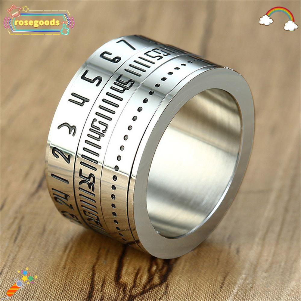Nhẫn thép titan xoay 3 phần phong cách vintage cho nam