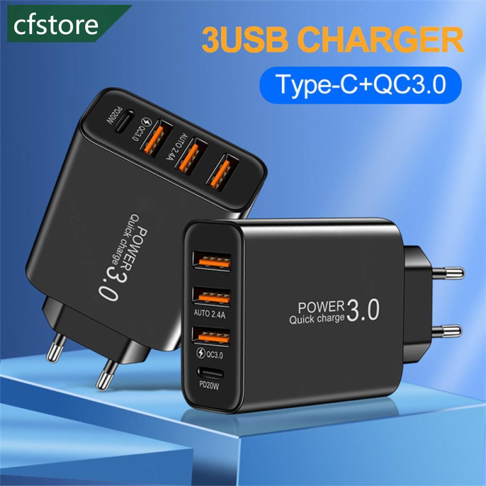 Cốc Sạc Nhanh 3 Cổng USB + PD QC3.0 Type-C 3 Giao Diện USB 5V / 3.5A 9V / 2A 12V / 1.5A K3O7