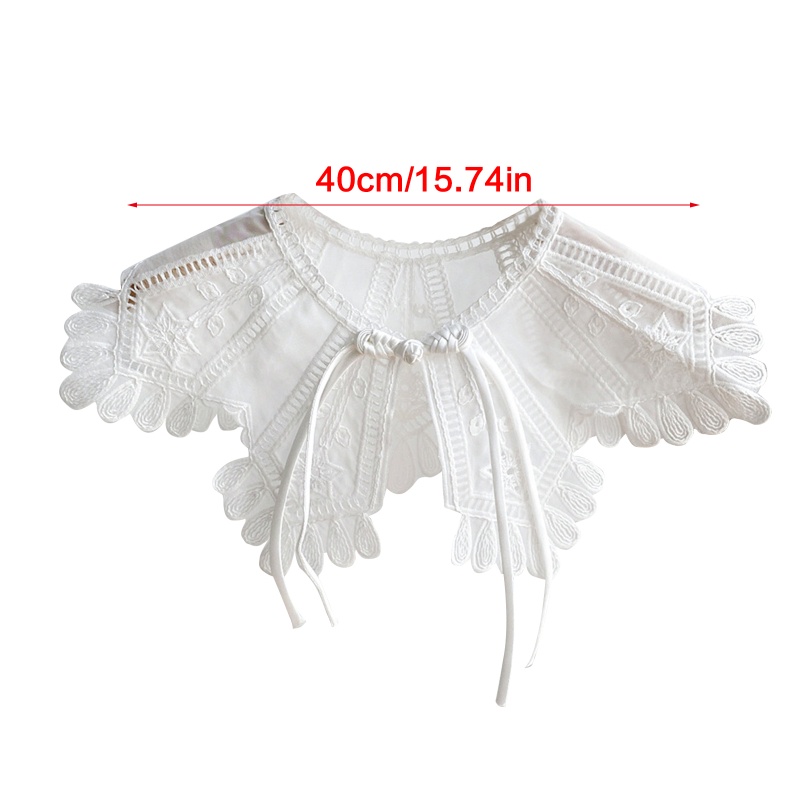 Cổ Áo Rời Thêu Họa Tiết Màu Trắng Dành Cho Nữ