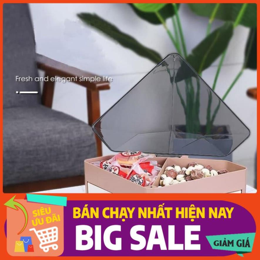 Khay Mứt Tết, Khay Đựng Mỹ Phẩm, Khay Đựng Đồ Sang Chảnh 3 Tầng Tam Giác Cao Cấp Cho Bàn Làm Việc, Bàn Uống Nước