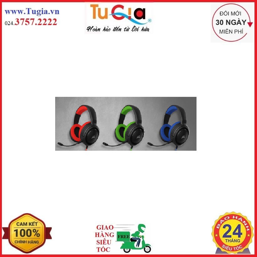 Tai nghe Corsair HS35 Stereo Drivers 50mm không kèm jack chia Y (CA9011198AP / CA9