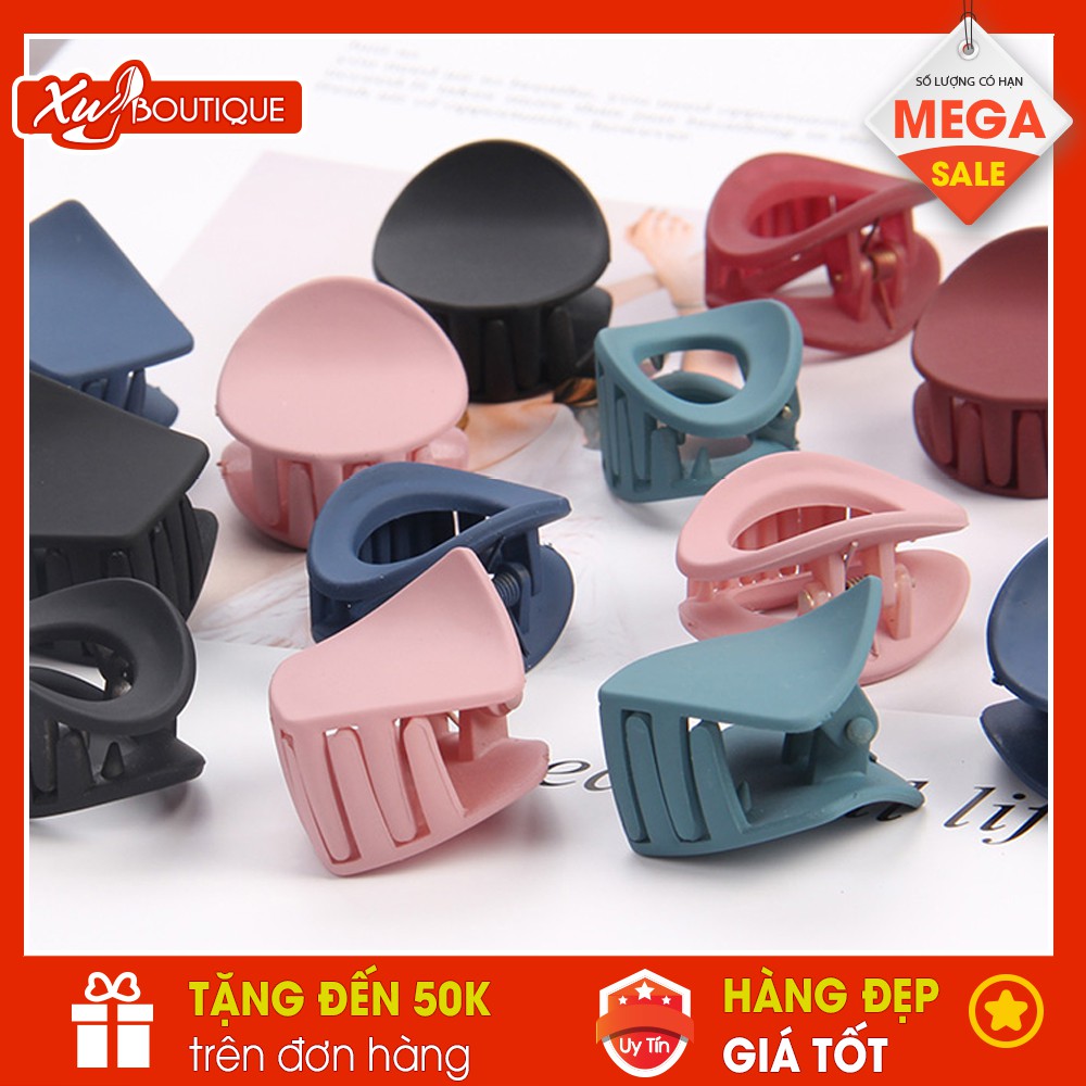 Kẹp Tóc Càng Cua Màu Pastel Nhỏ Gọn Hình Vuông, Tròn