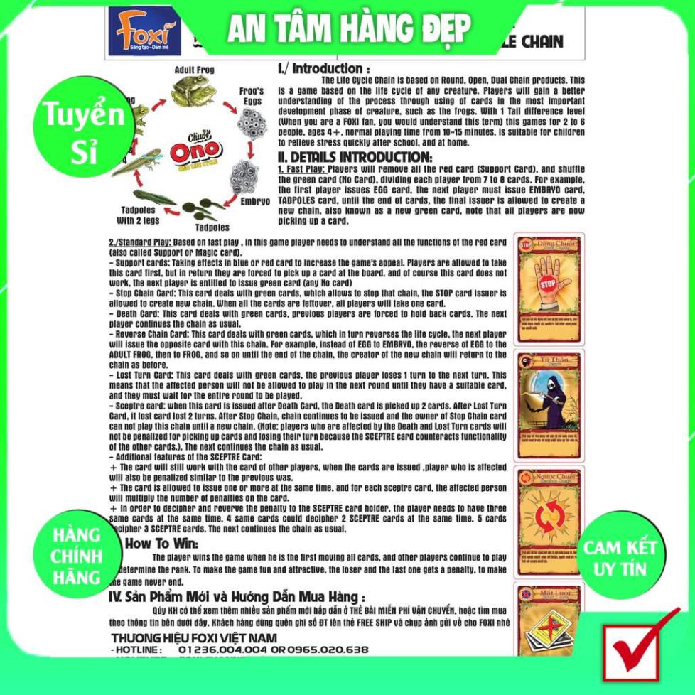 Flashcard-Chuỗi Ono vòng đời Ếch Bướm Foxi-thẻ glenndoman và boardgame thông minh--siêu rẻ.