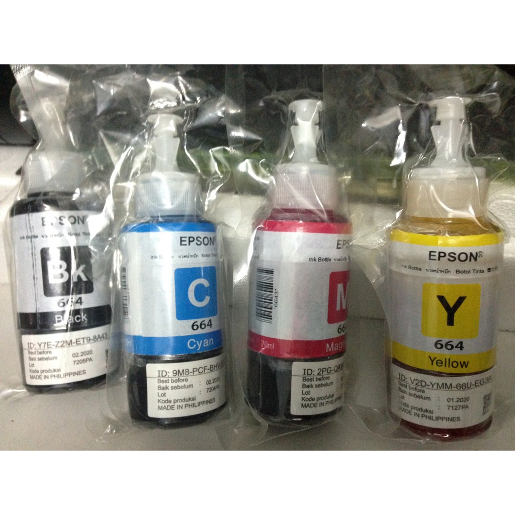 Bộ Mực Epson 664 bóc máy zin( dùng L310/120/300/L1300,L220,L360,L365,L385,L405)