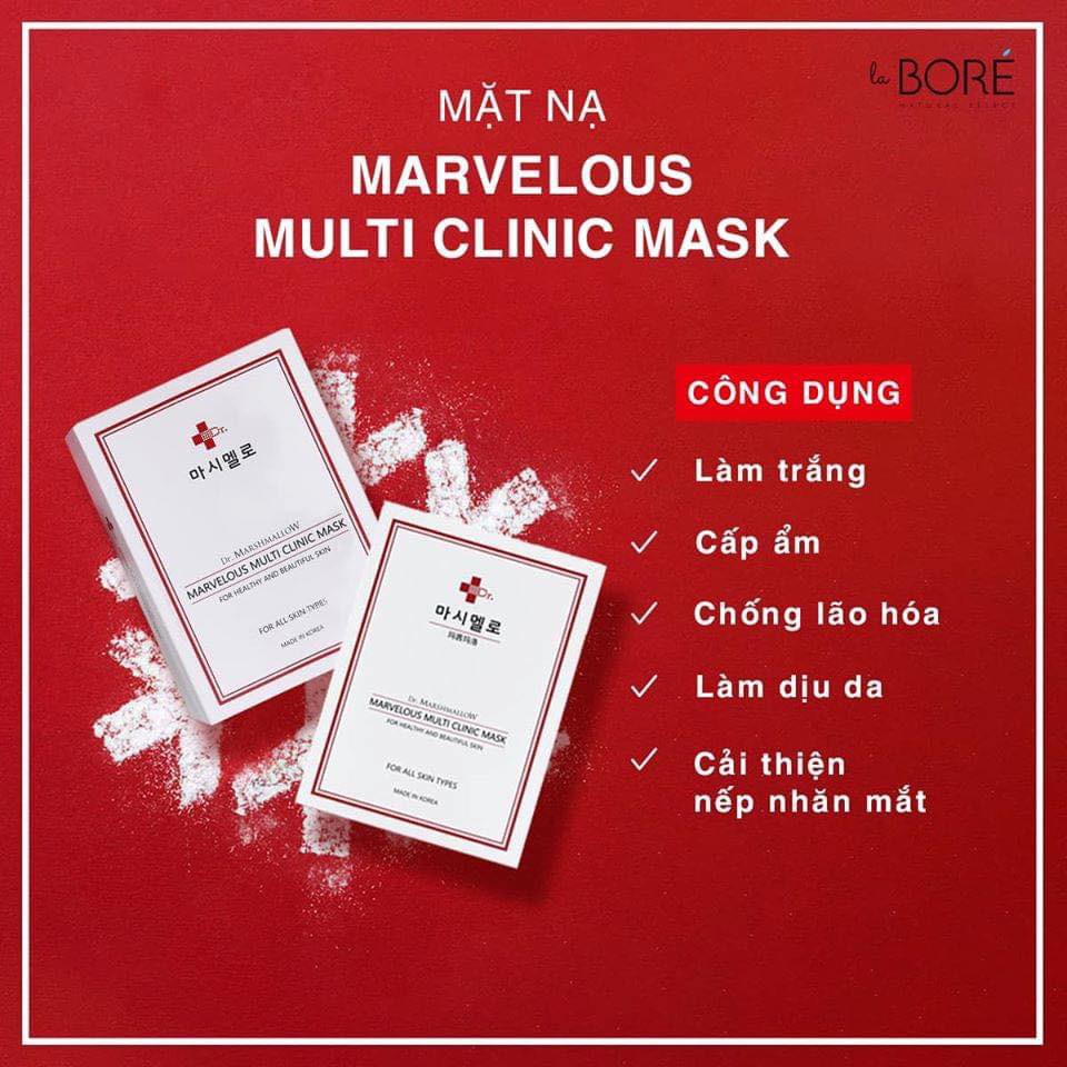 [Lẻ 1 Miếng] Mặt Nạ Marvelous Multi Clinic Mask LABORE, Cung Cấp Độ Ẩm, Hỗ Trợ Trắng Da 27ml