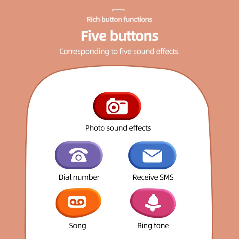 Coolplay Điện thoại đồ chơi có đèn LED và nhạc cho bé