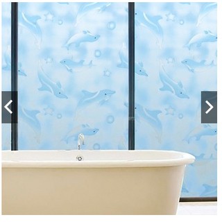 Decal giấy dán kính cá heo xanh