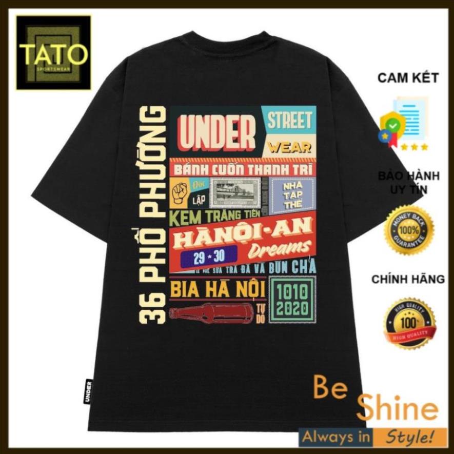 Áo Thun Tay Lỡ Hà Nội Under Unisex Form Rộng - Áo phông Cotton Hà Nội 36 phố phường Hot Trend ! 2022 !