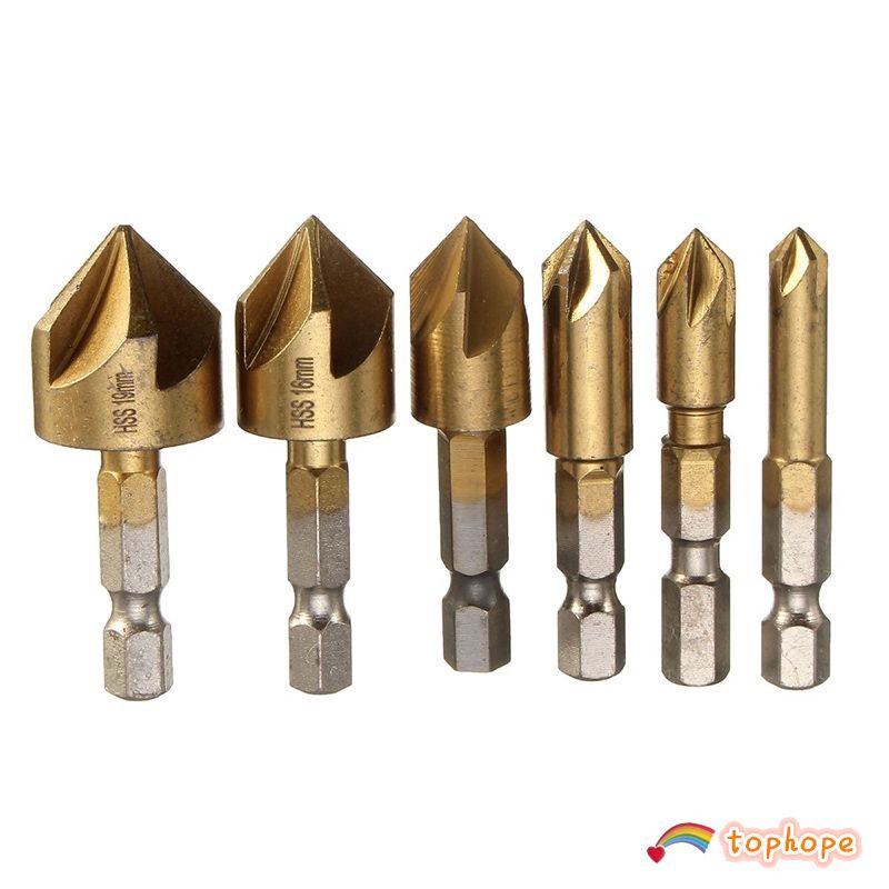 Bộ 5 mũi doa lỗ khoan chuôi lục giác 1 / 4