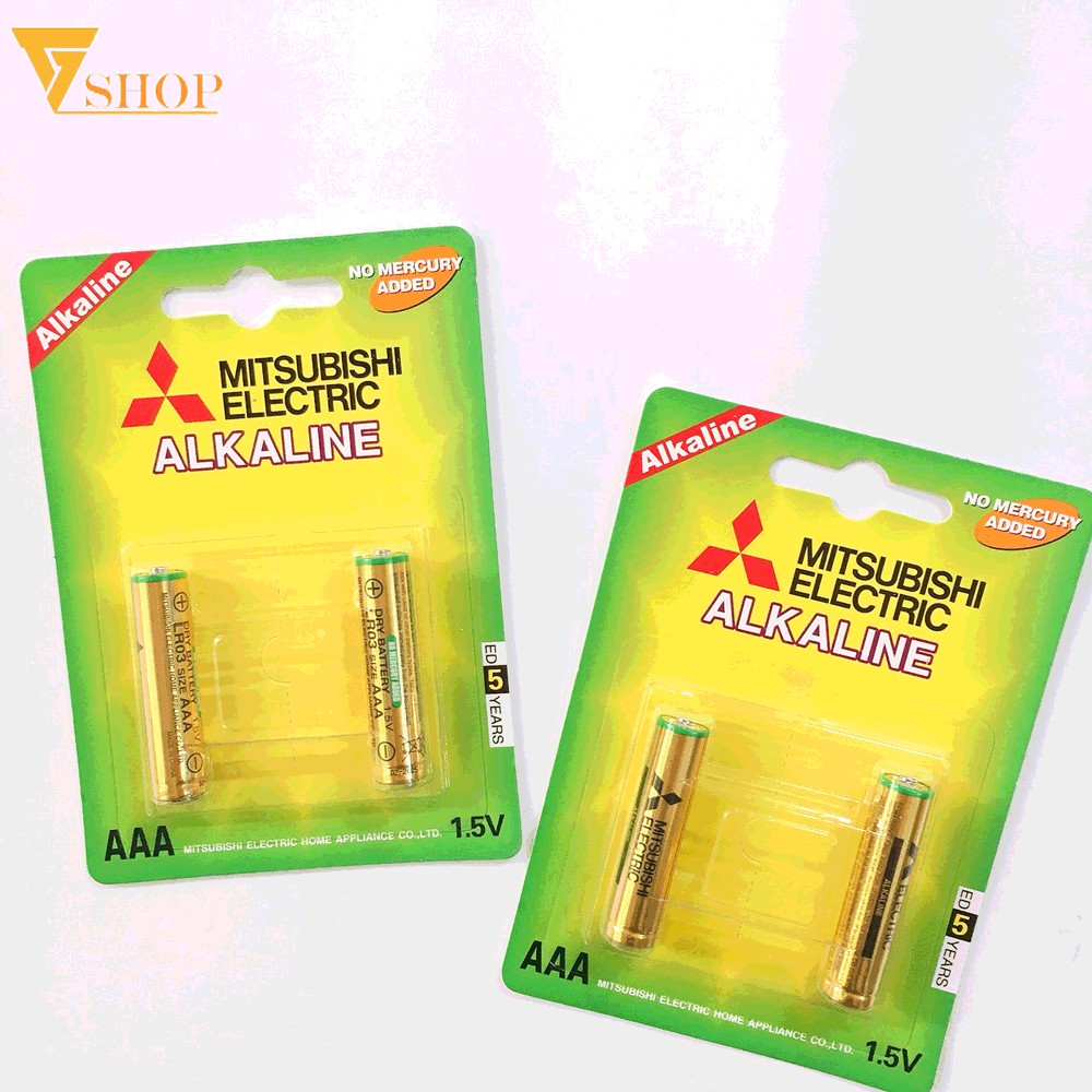 Pin AAA Mitsubishi Electric Alkaline Chính Hãng Vỉ 2 Viên