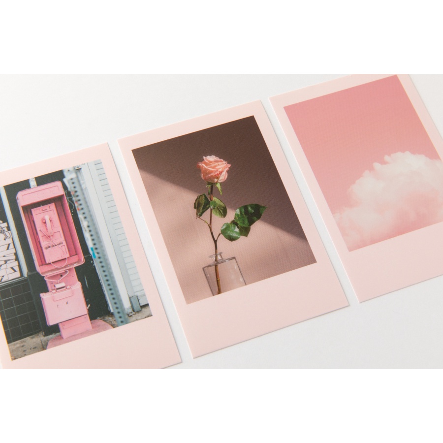 Set 22 Hình Dán ARTBOX Hàn QUốc Phong Cách Polaroid Màu Hồng
