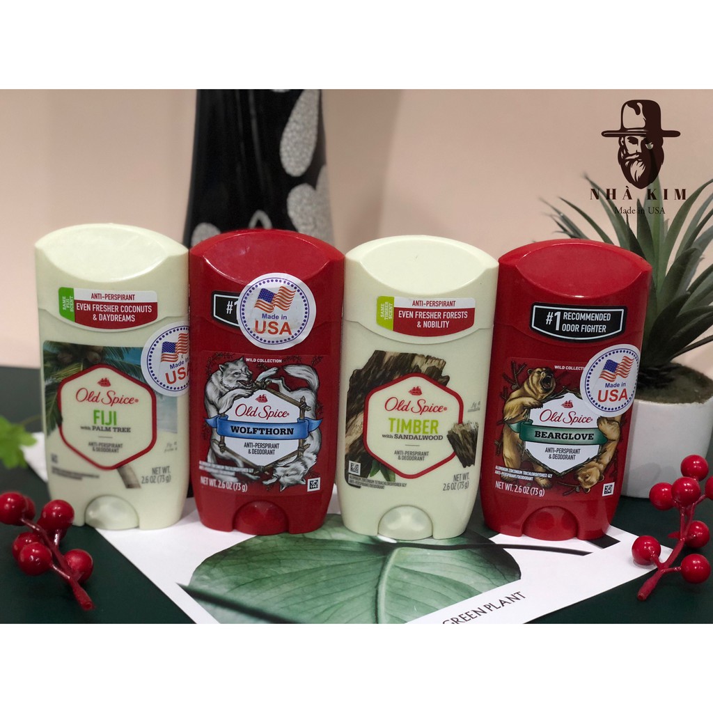 Lăn khử mùi Old Spice 73gr (Ruột trắng) Chính hãng P&G Mỹ | Timber| Fiji| Bearglove| Wolfhorn|