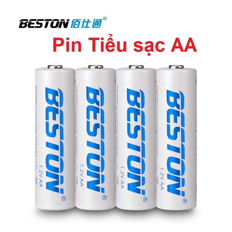 Vỉ 04 Pin tiểu sạc AA (2A) BESTON , Pin sạc dung lượng 1200mAh, 2000mAh, 3000mAh, 3300mAh Tặng kèm hộp đựng pin