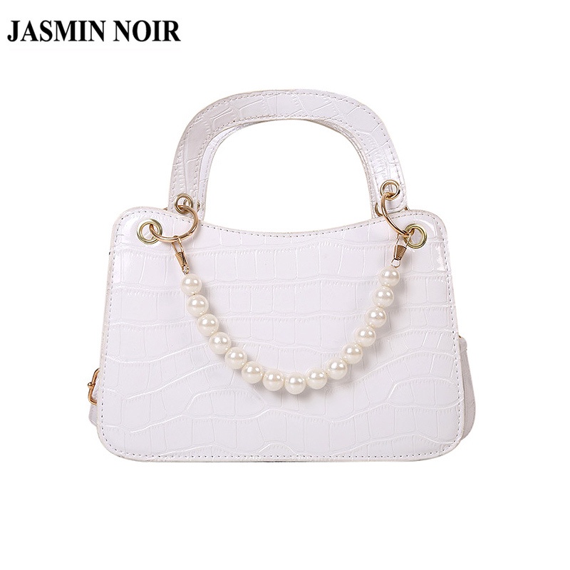 Túi Đeo JASMIN NOIR Chéo Họa Tiết Da Cá Sấu Đính Ngọc Trai Cho Nữ