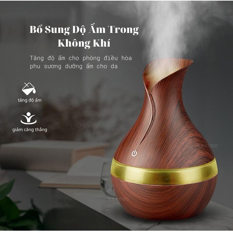 Máy Xông Tinh Dầu Phòng Ngủ Giúp Phòng Luông Thơm Máy Khuếch Tán Tinh Dầu Tulip 300ml Phun Sương Tạo Ẩm Xua Đuổi Muỗi