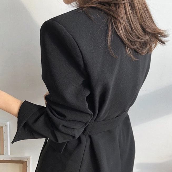 Áo Khoác blazer Dáng Rộng Màu Đen Phong Cách Hàn Quốc Thời Trang Mùa Xuân  Cho Nữ
