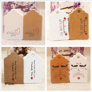 Set 100 Nhãn Giấy Chữ Thank You Cỡ 5x3cm Dùng Trang Trí Gói Quà