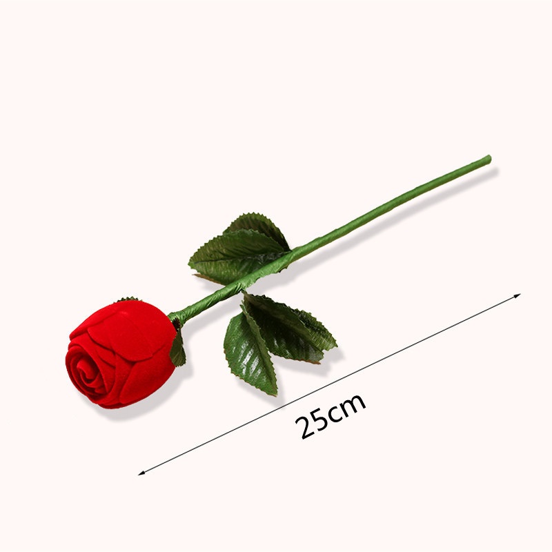Hộp Đựng Nhẫn Hình Hoa Hồng 3D Bằng Nhung Lãng Mạn