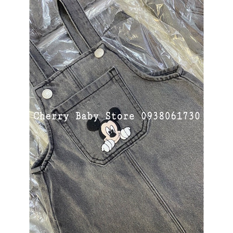 Yếm jean xám đen hình mickey ZR