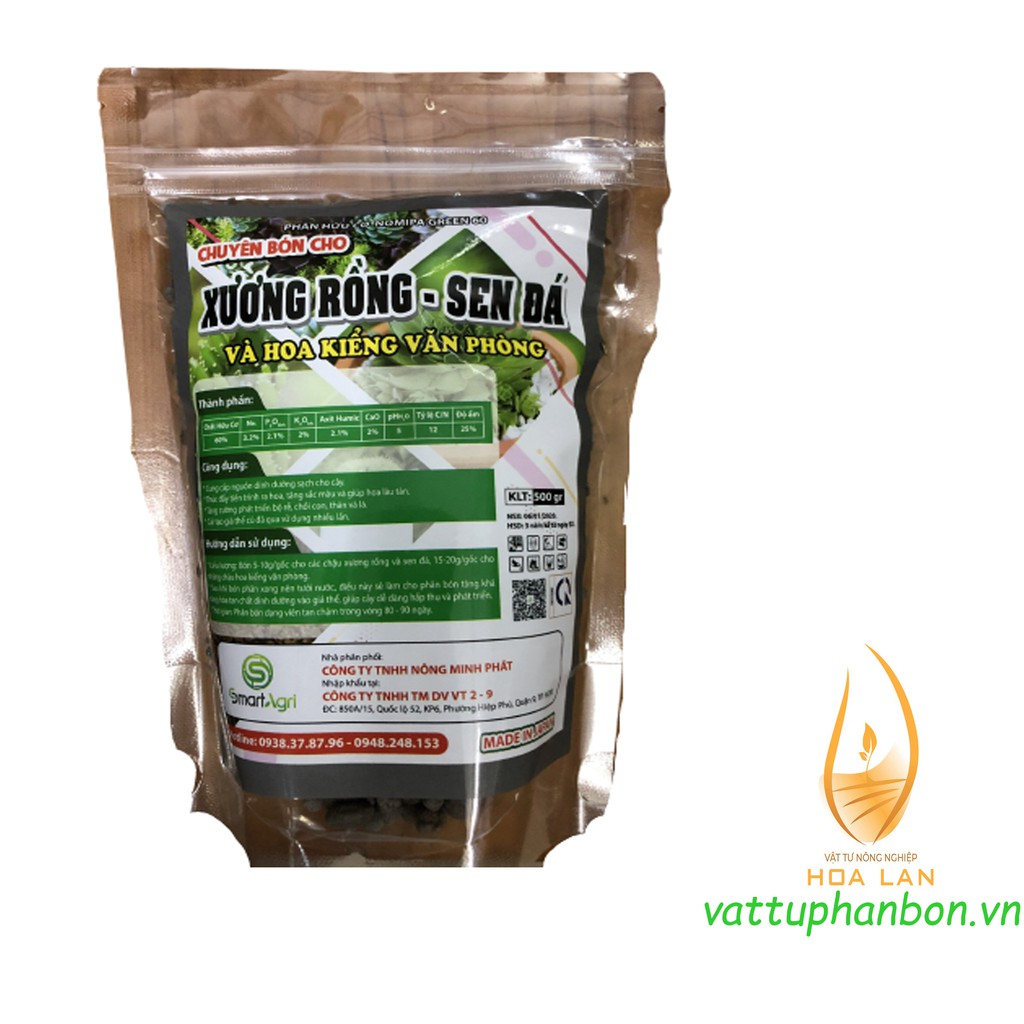 Phân Hữu Cơ Khoáng Nomipa Green 60 - cho Sen Đá - Xương Rồng - Hoa Kiểng văn phòng - #487# 500g