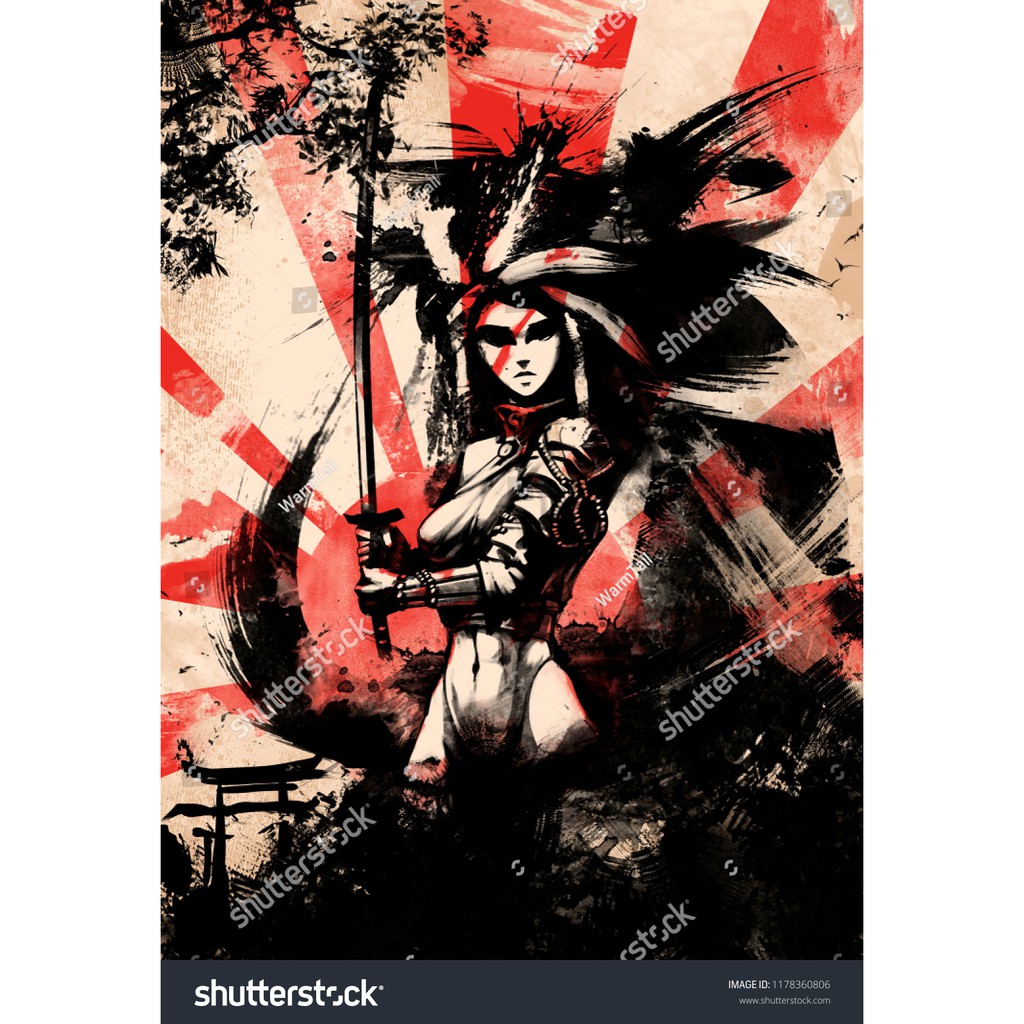 Tranh lụa 3d Samurai Nhật Bản SMRNB-04