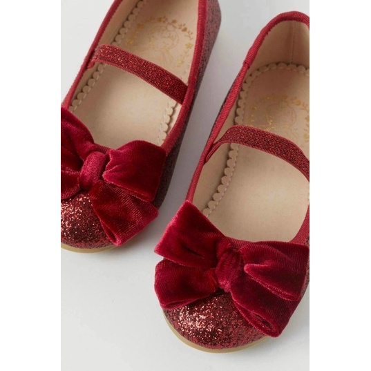 Giầy búp bê nhũ đỏ hm cho bé gái size chân từ 14-20,6cm