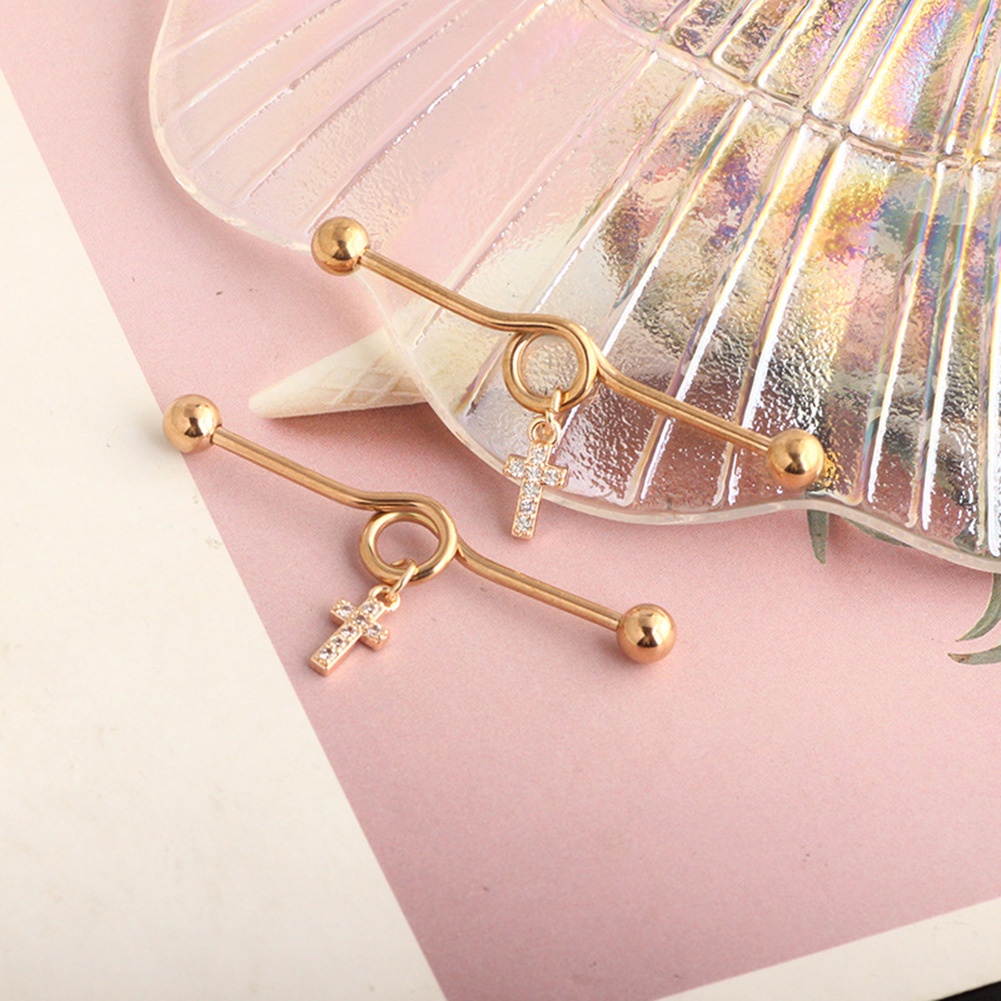 Khuyên Kẹp Sụn Tai Dáng Dài Phối Bóng Lông Nhỏ Xinh Thời Trang