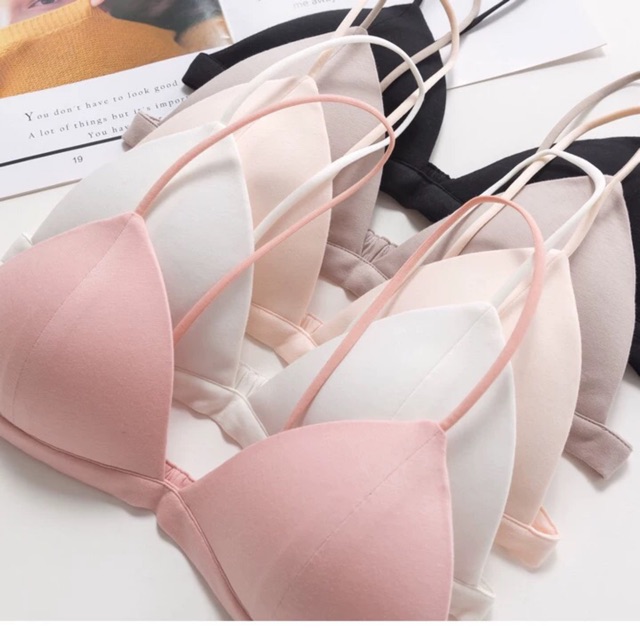 Áo Lót Bralette Cotton Mịn Dây Mảnh Chun Sau Lưng B241