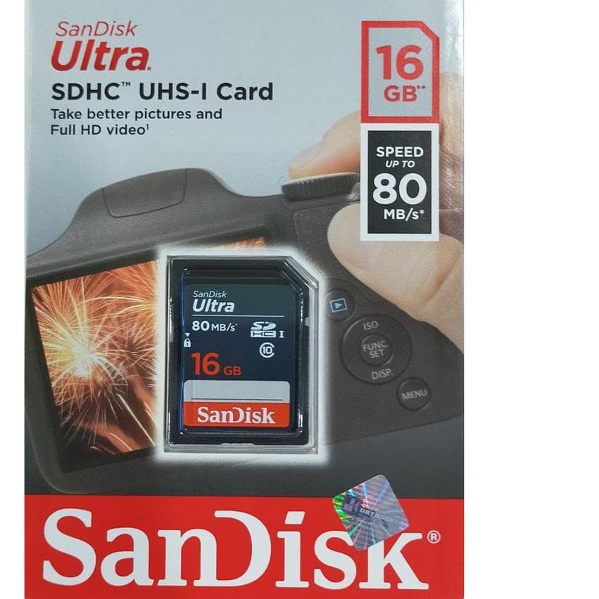Thẻ Nhớ Sandisk Ultra Sdhc Class 10 80mbps - 16gb