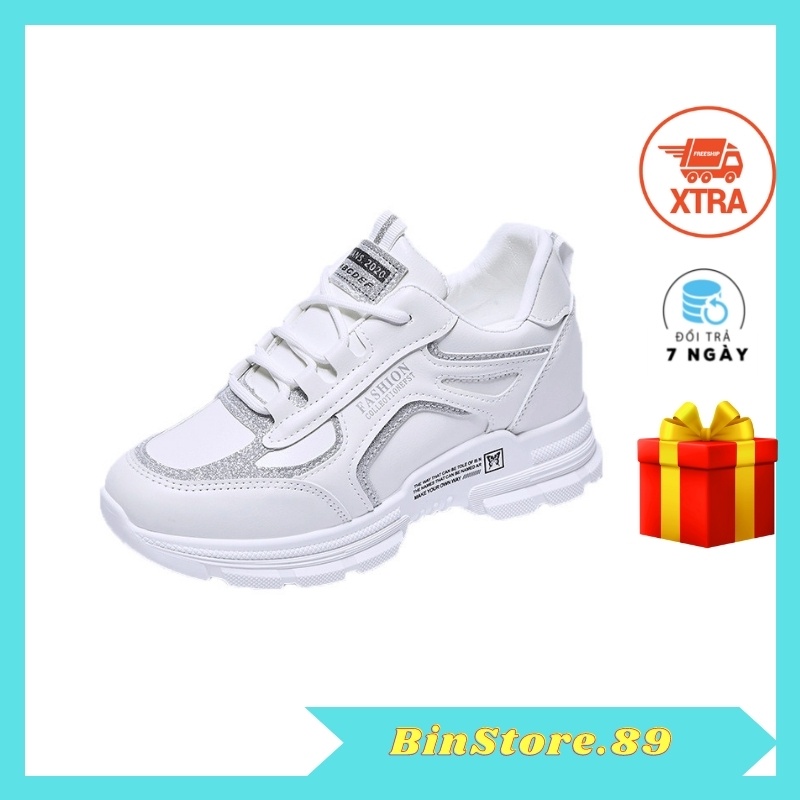 Giày Thể Thao Nữ Sneaker Thể Thao GCN09 Siêu Phẩm Đế 3 Phân Màu Trắng Giày Đi Không Đau Chân