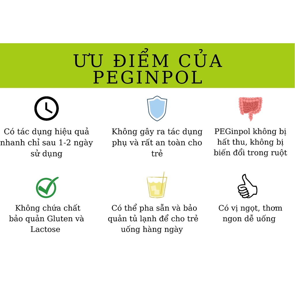 PEGinpol  - Lọ 100g giúp giảm táo bón cho bé, bột nhuận tràng trẻ em