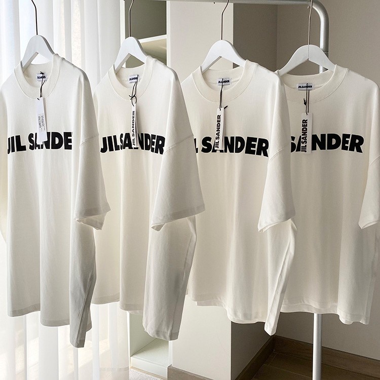 JILSANDER basic round neck simple short-sleeved letter print logo couple loose T-shirt