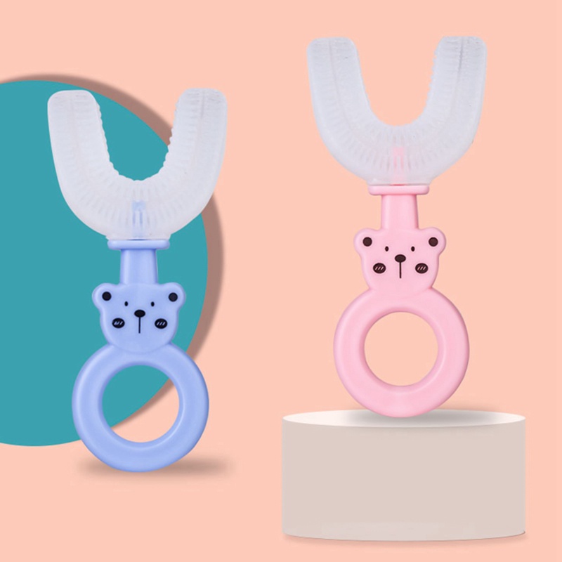 Bàn chải đánh răng silicone hình chữ U 360 độ dành cho trẻ em 2-6 tuổi