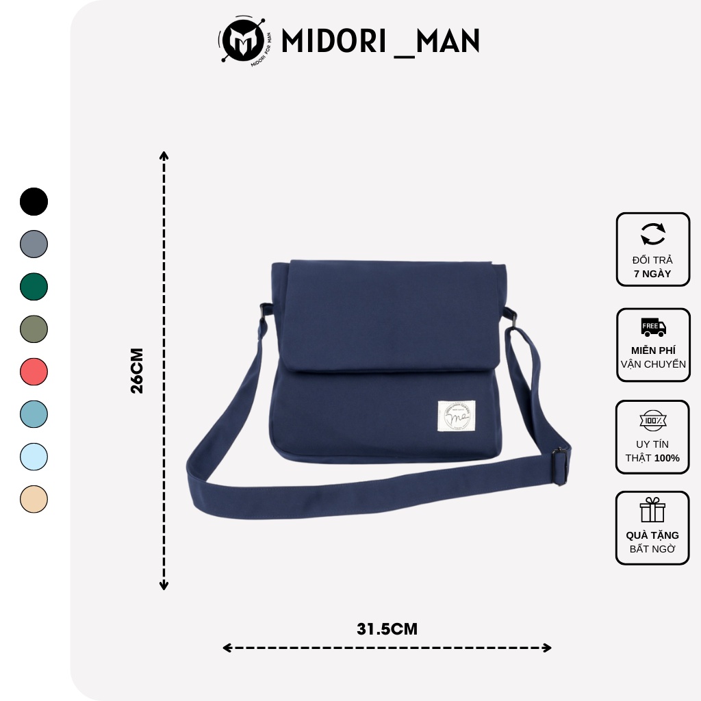 Túi đeo chéo Nam Nữ cặp mini xách thời trang tote canvas Local Brand Mi Midori