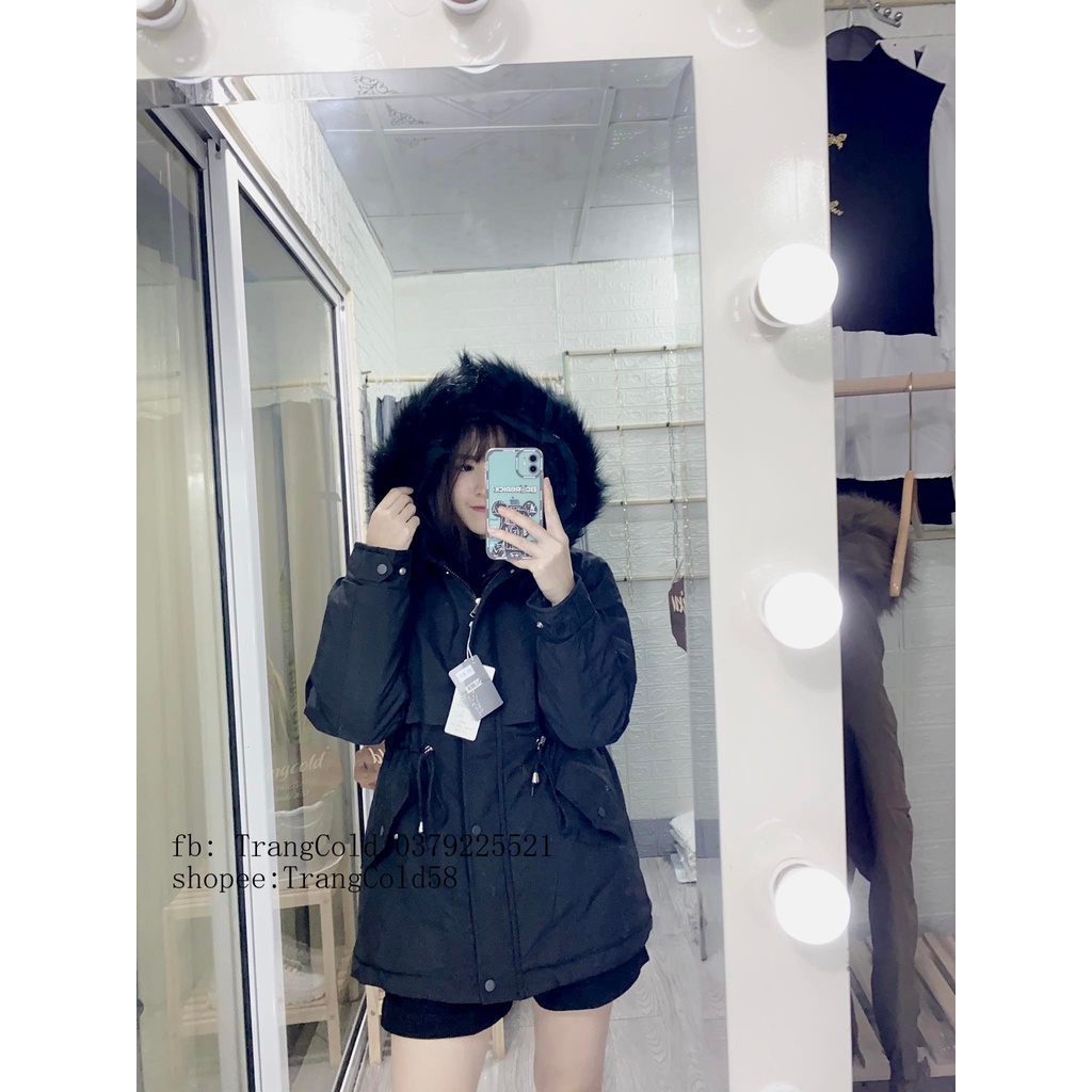 Khoác Phao Lót Lông  Mũ Lông Dày Ấm_ Hàng QC Đẹp (Ảnh Thật Shop Tự Chụp)