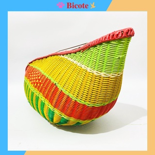 Giỏ đựng gà chọi xiên inox có quai xách đan mây chắc chắn siêu đep nhiều màu